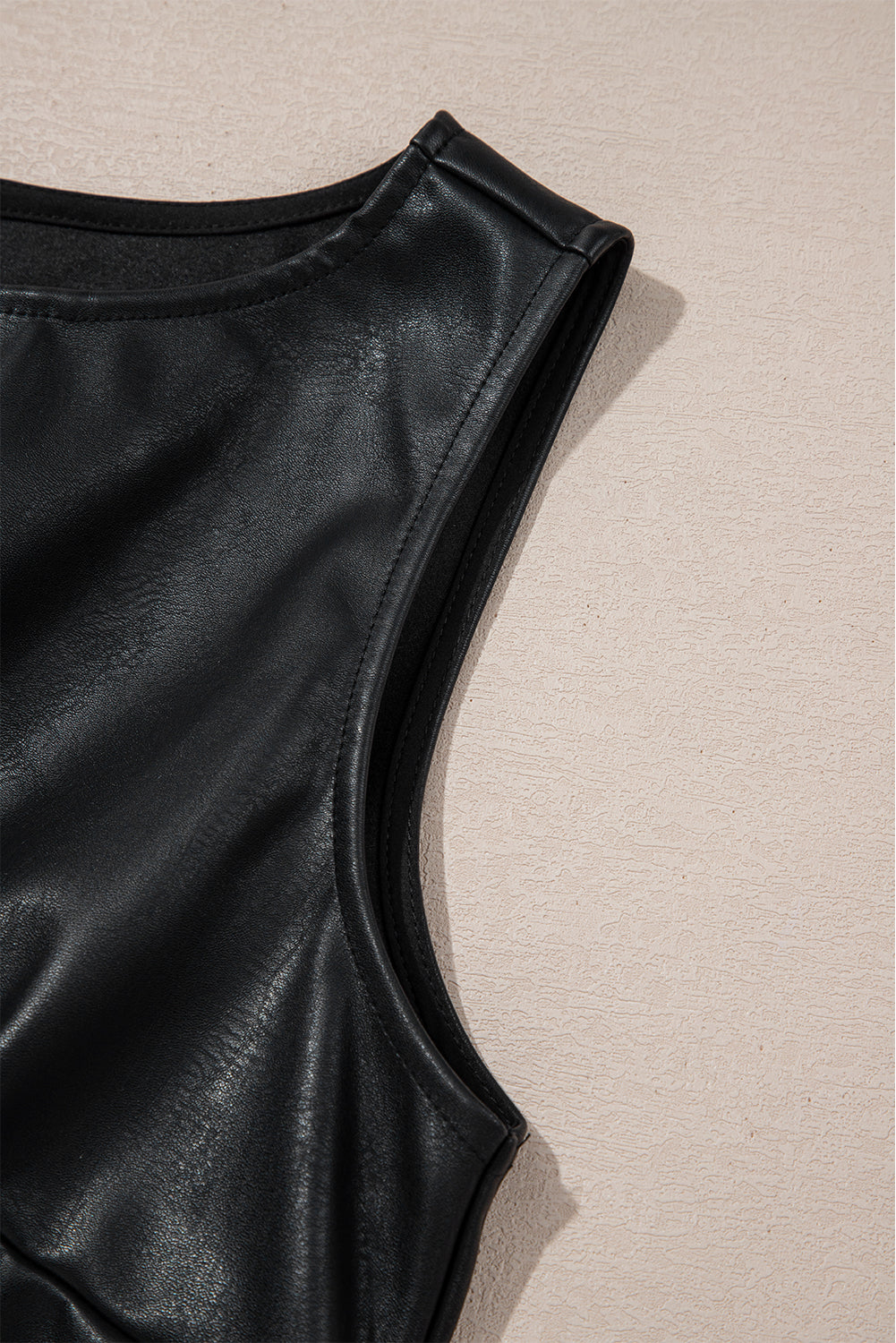 Wild Ginger Vegan Leather Sleeveless Mini Dress