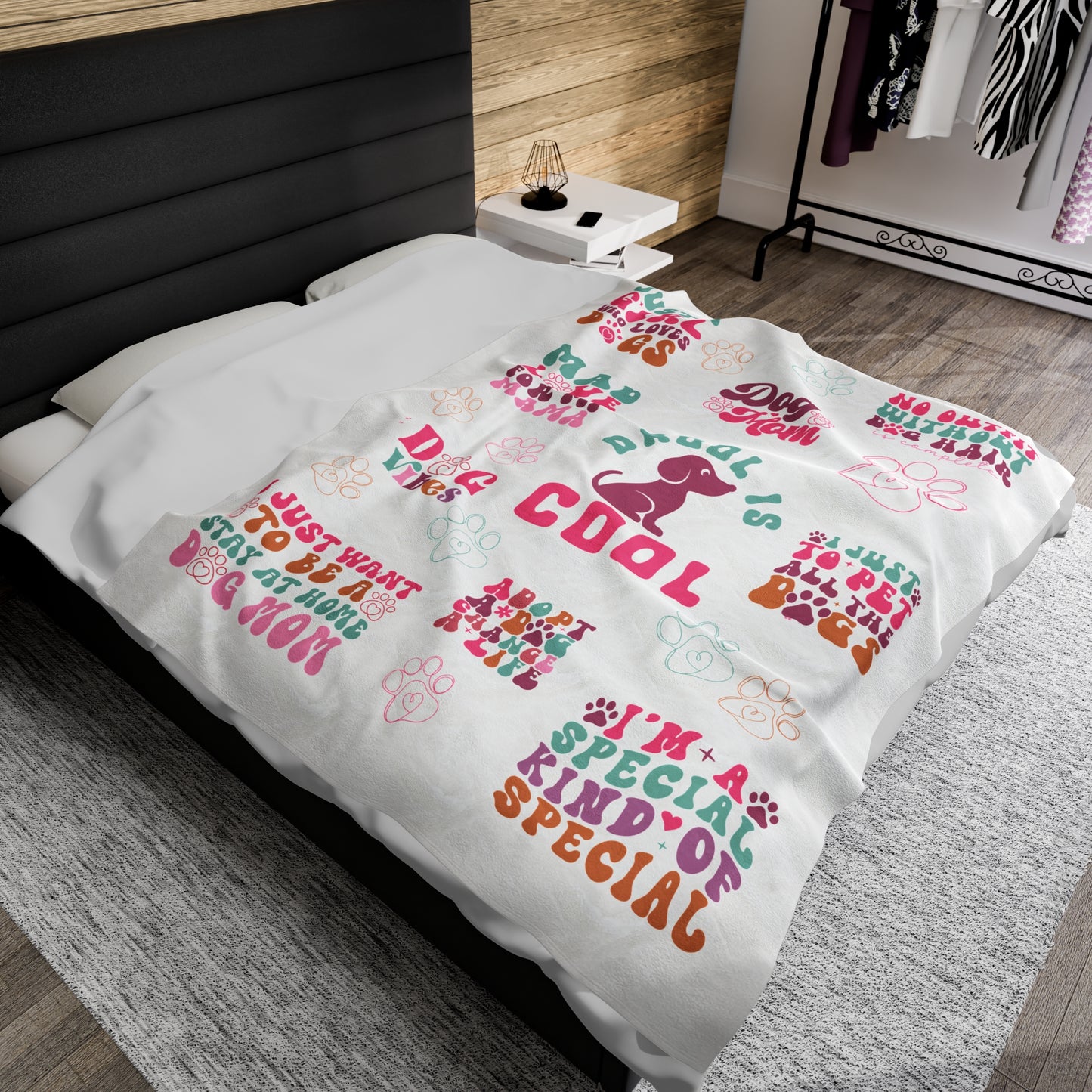 Plush Blanket | Just A Girl Who Loves Dogs, Dog Mom, I Just Want To Be A Stay At Home Dog Mom