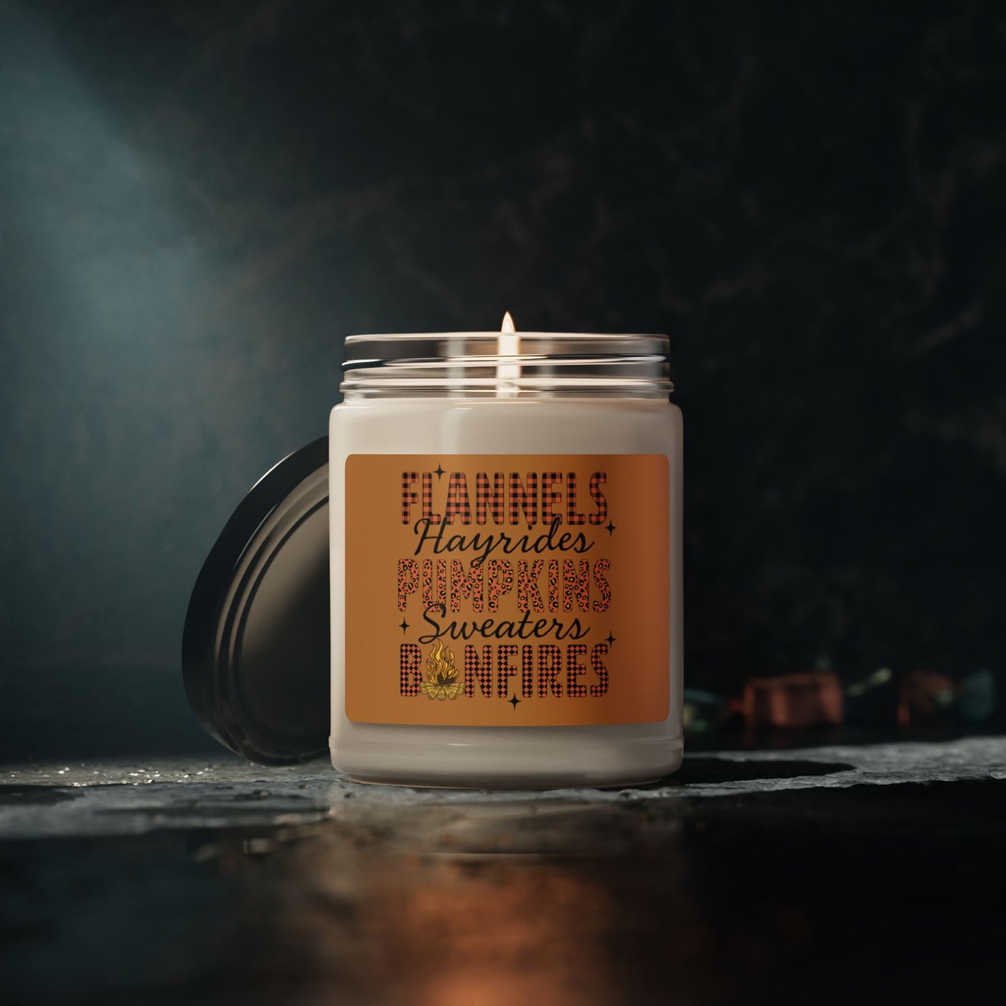Scented Candle | Flannels Hayrides Pumpkins Sweaters Bonfires