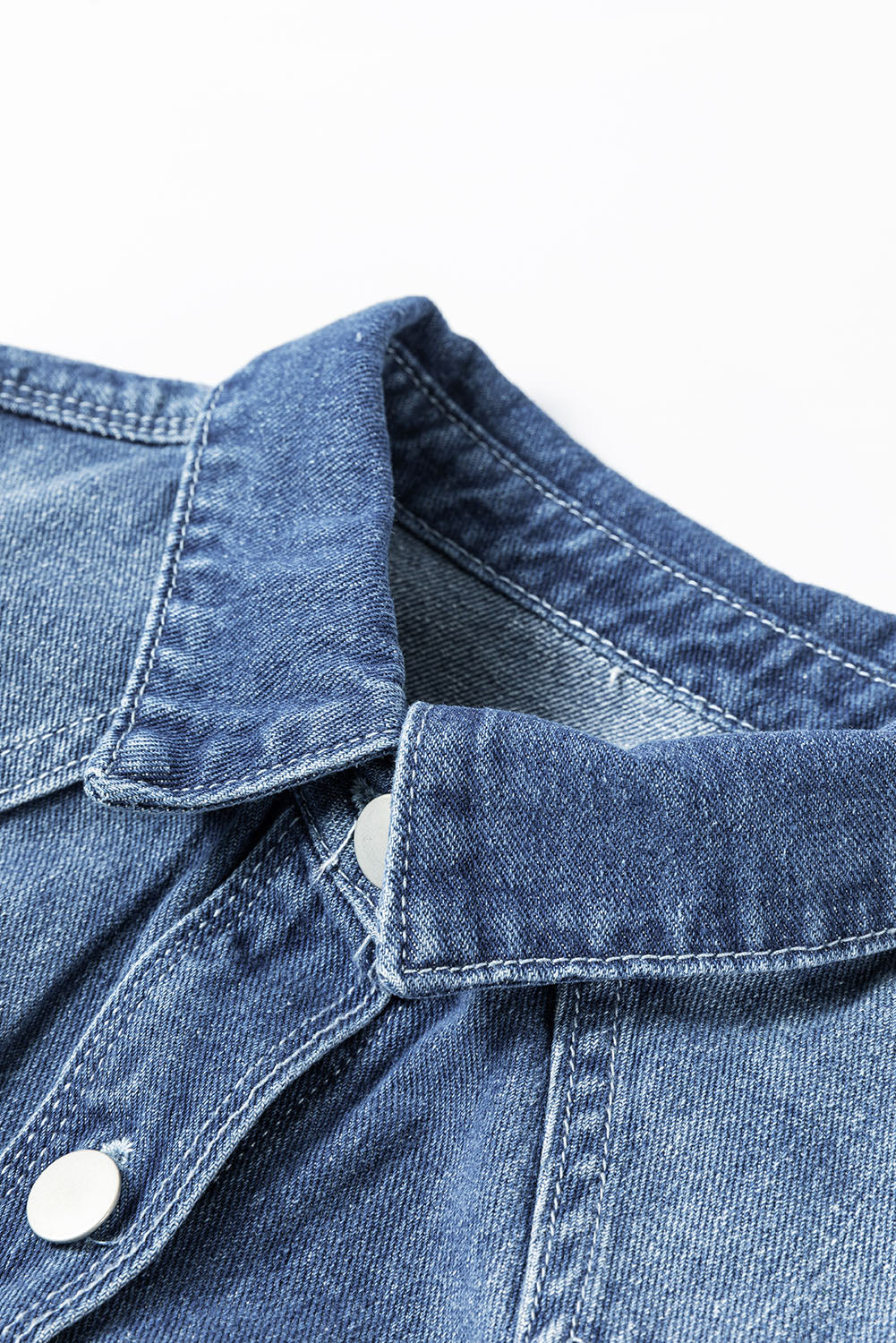 Distressed Long Denim Jacket