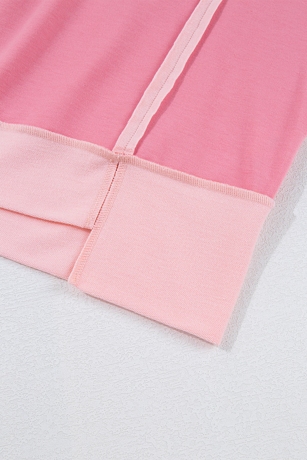 Peach Blossom Half Sleeve Raw Seam High Low Side Split Top