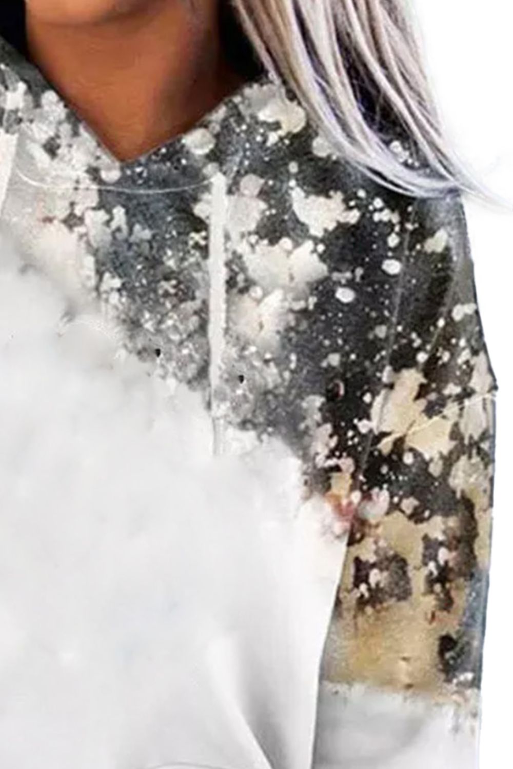 Printed Drawstring Pocket Hoodie