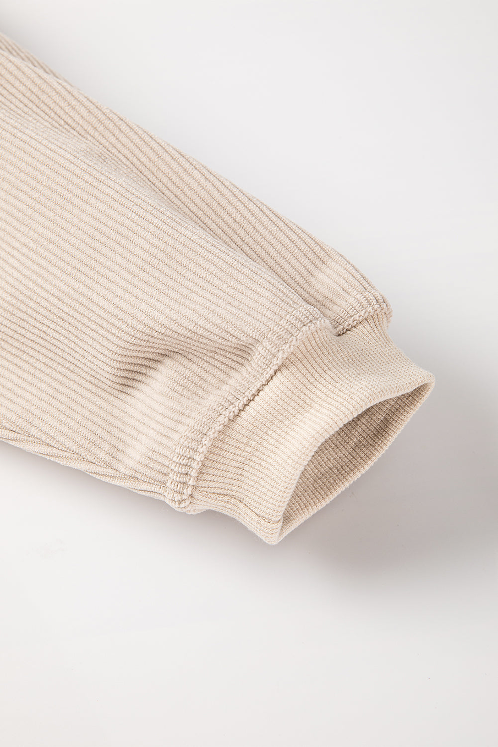 Light Grey Ribbed Corduroy Oversized Sweatshirt