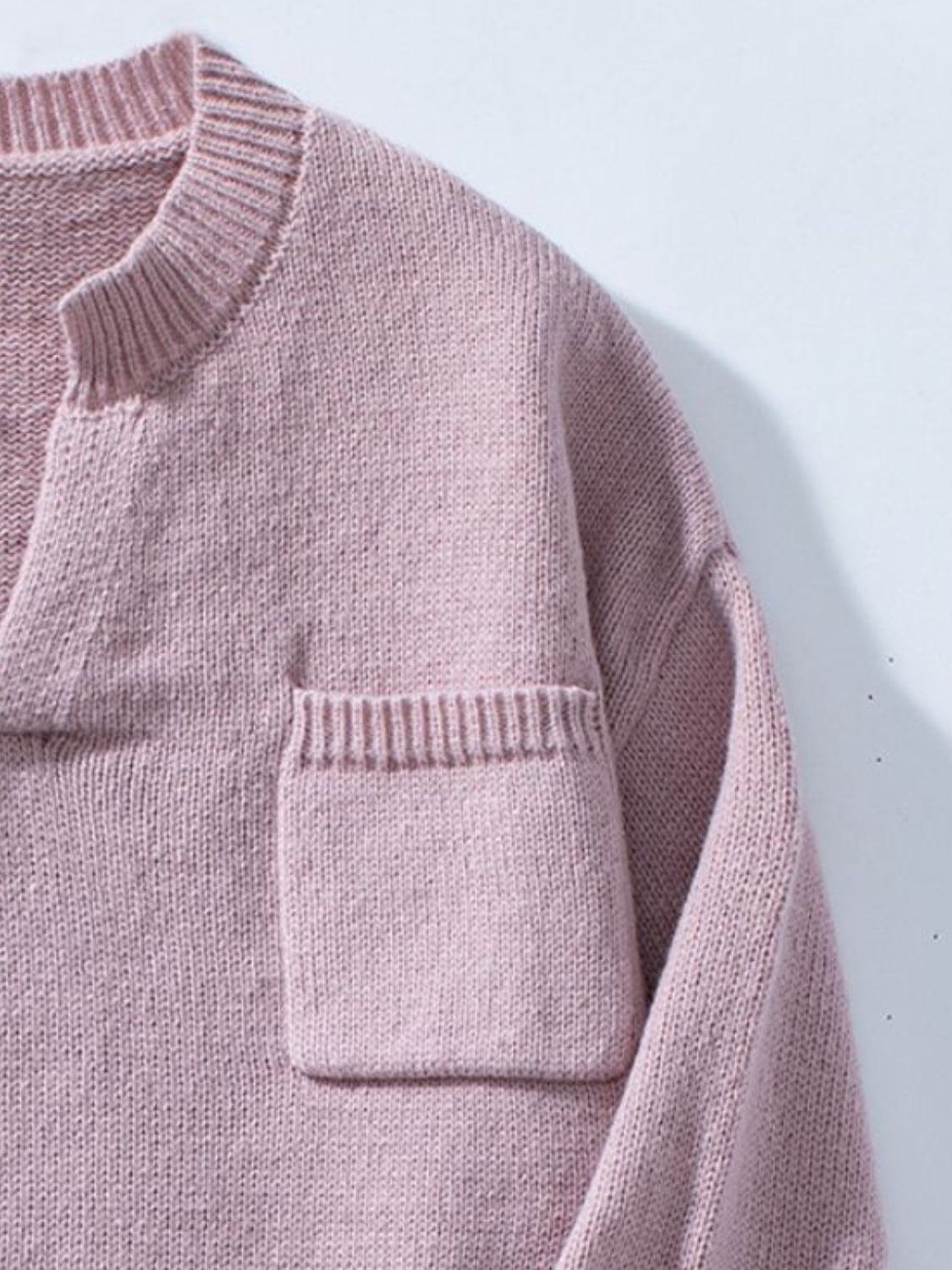 Pocketed Long Sleeve Knit Top