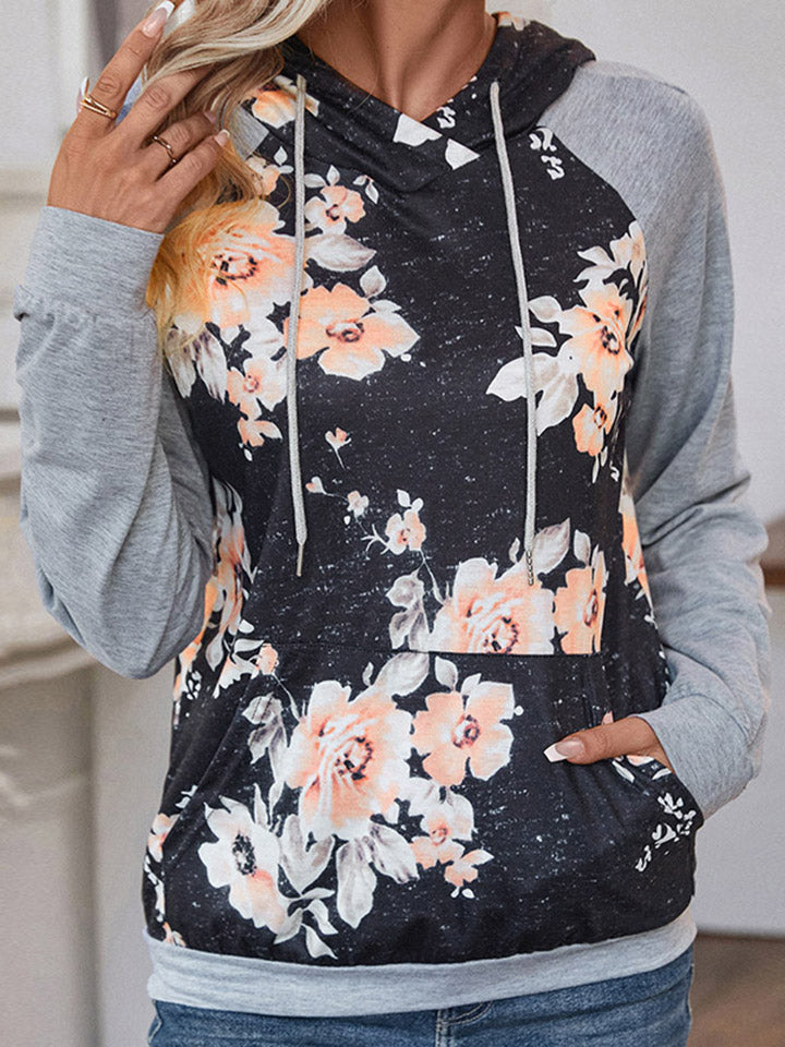 Flower Print Hoodie