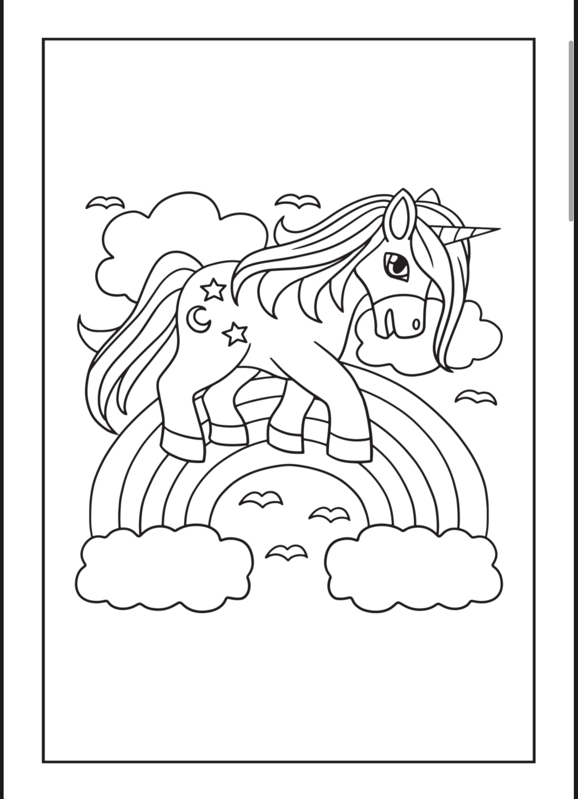 Unicorns Coloring Book-Digital File