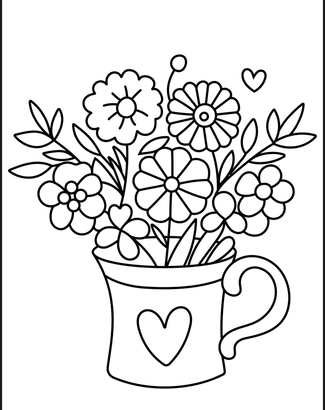 Flower Coloring Book-Digital File