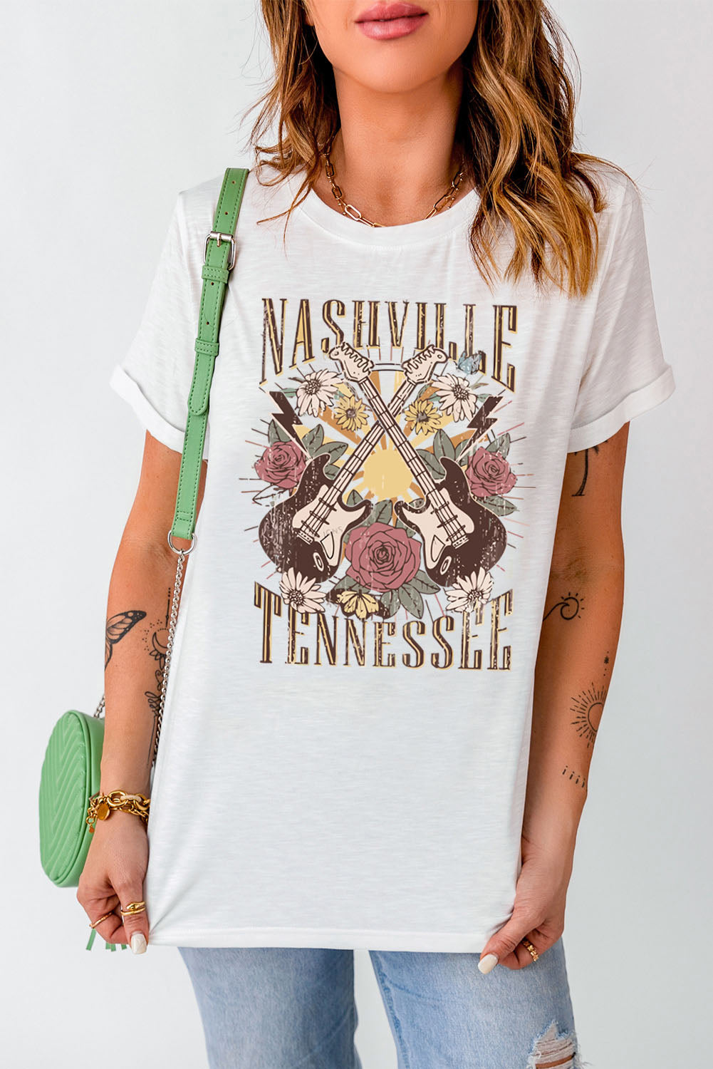 NASHVILLE TENNESSEE Cuffed Tee