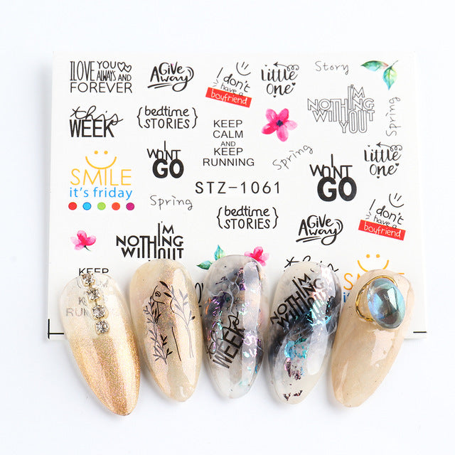 Personality Python Dark Letter Transfer Nail Sticker