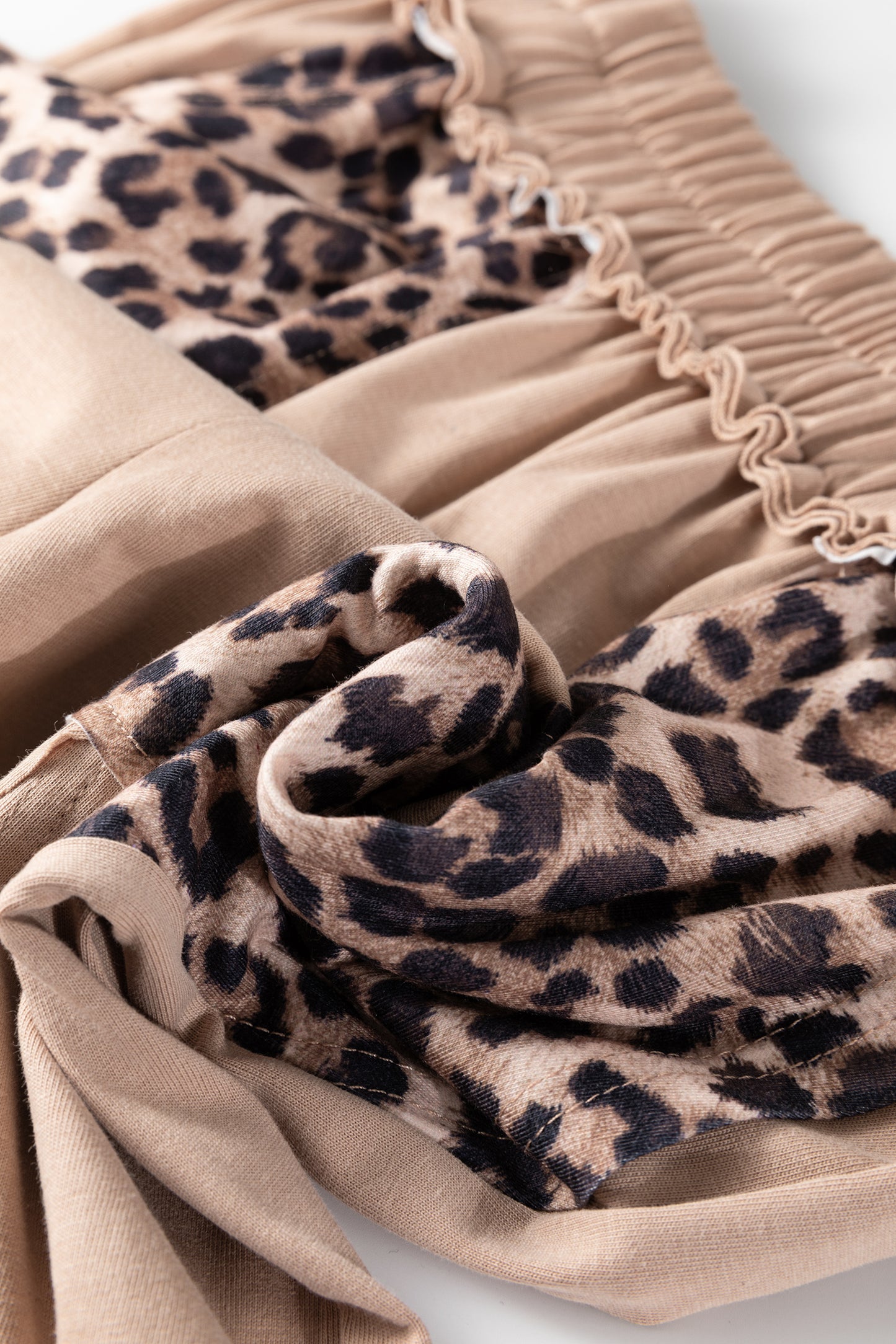 Leopard Patchwork Wide Leg Pants