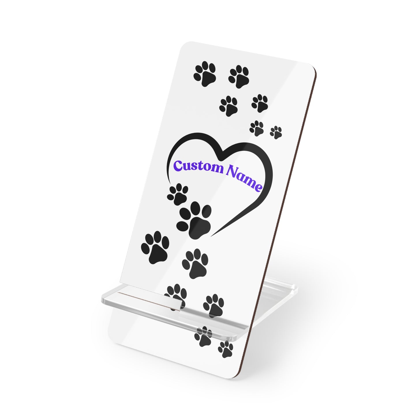 Phone Display Stand | Heart Paws Custom Pet Name