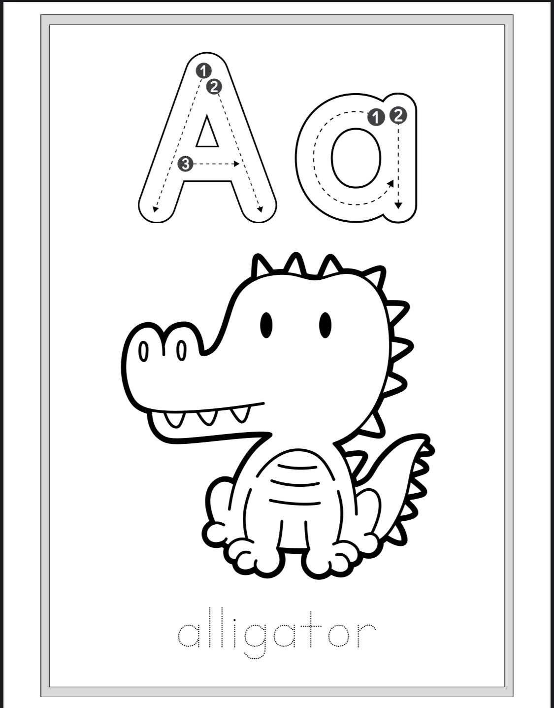 Alphabet Animal Coloring Book-Digital File