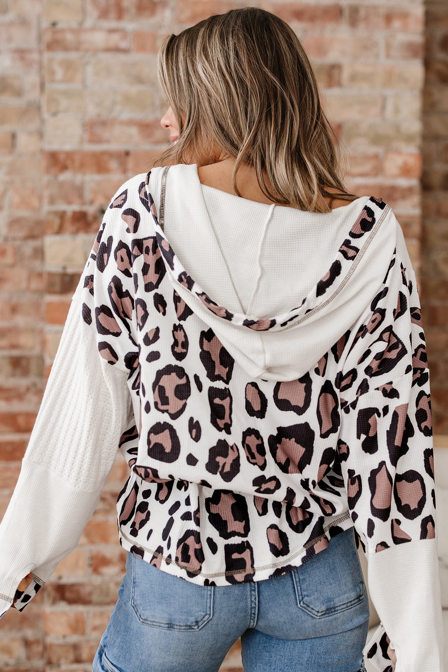 Oversized Leopard Zip Up Hoodie