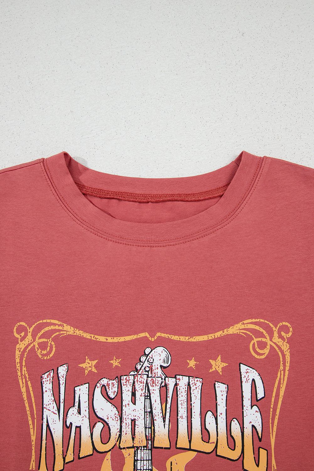 Mineral Red Nashville Music City Graphic Retro Fashion Tee