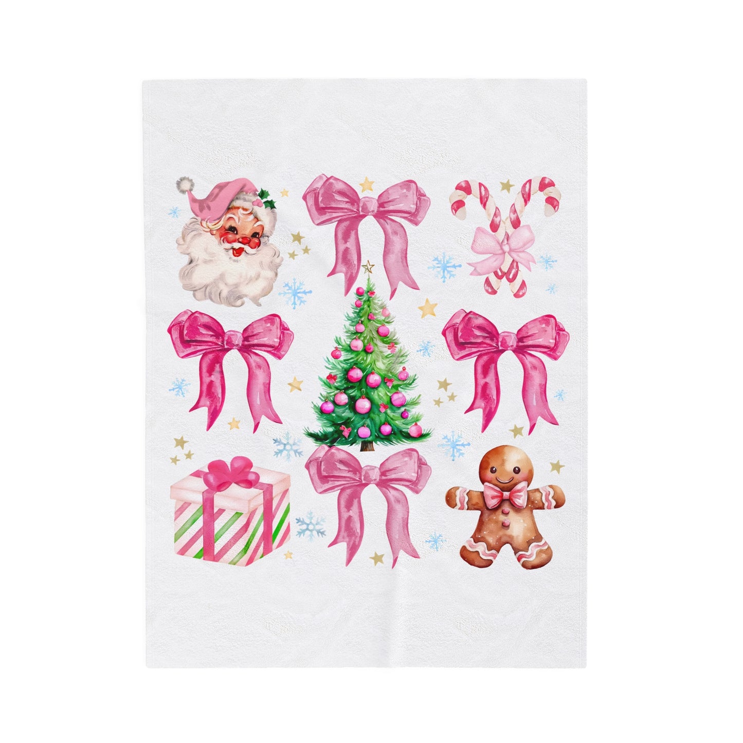 Plush Blanket | Pink Holiday Christmas