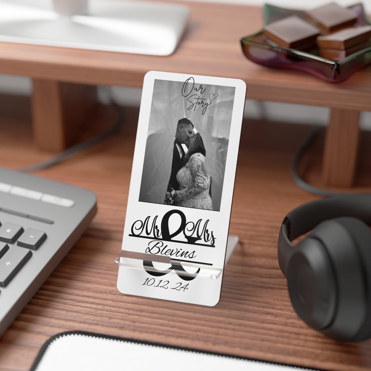 Phone Display Stand | Our Story & Custom Name/Date