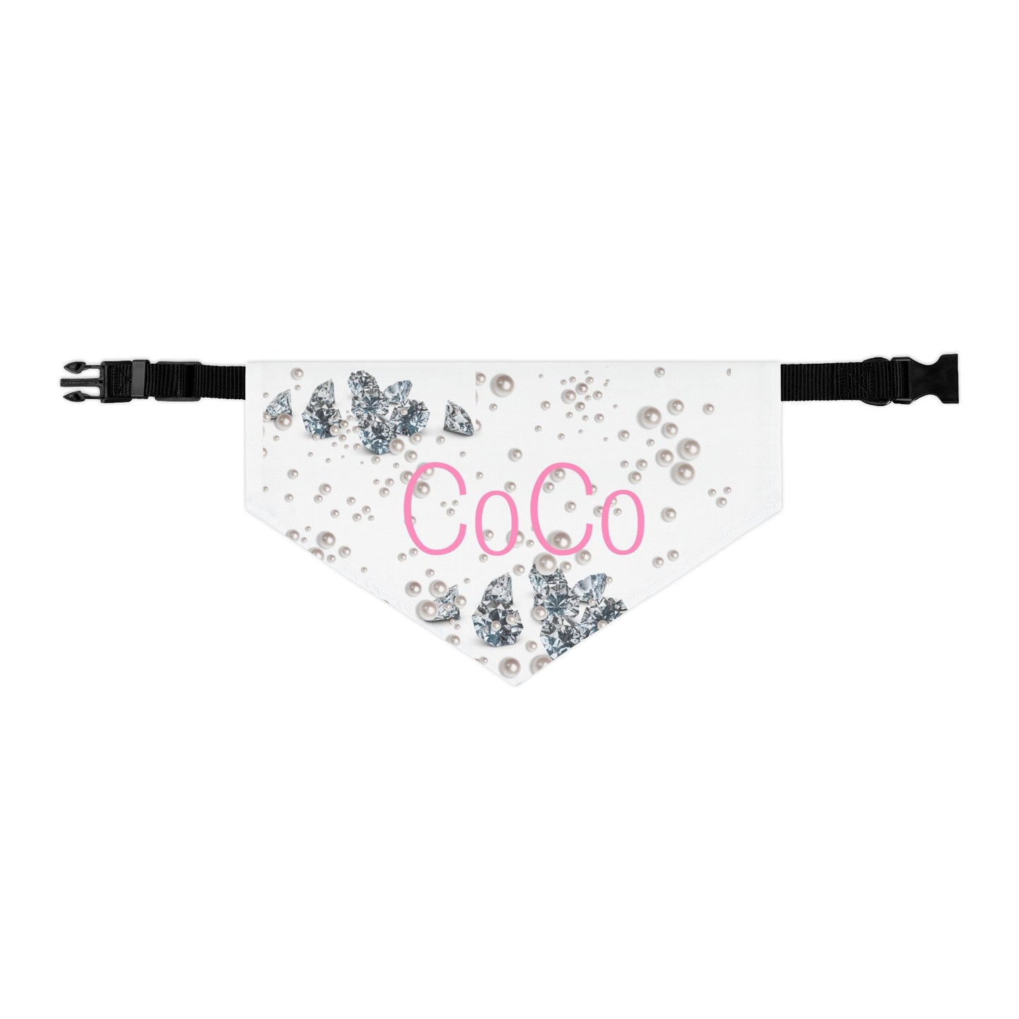 Pet Bandana Collar | Diamonds & Pearls Custom Pet Name