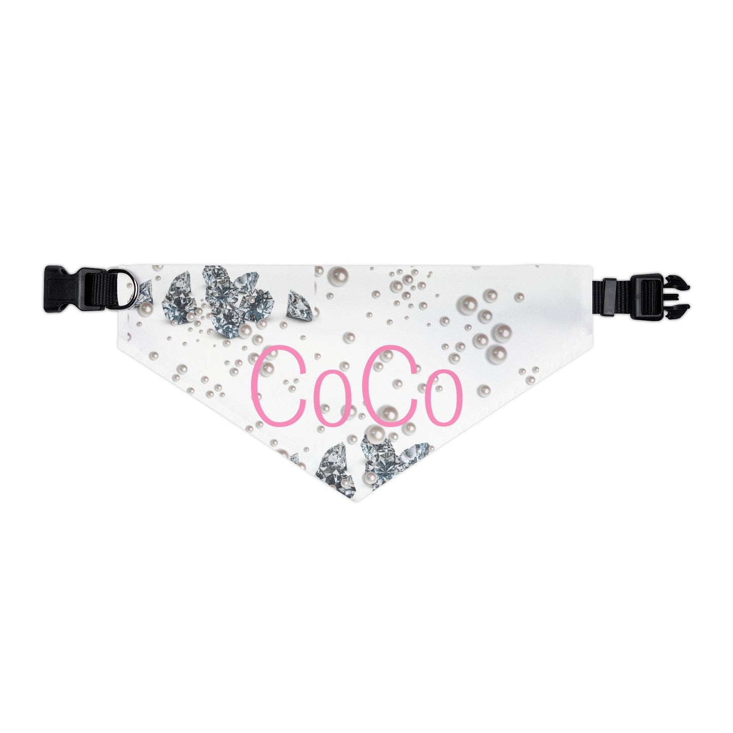Pet Bandana Collar | Diamonds & Pearls Custom Pet Name