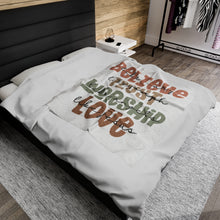 Load image into Gallery viewer, Plush Blanket | Believe, Trust,Worship,Love
