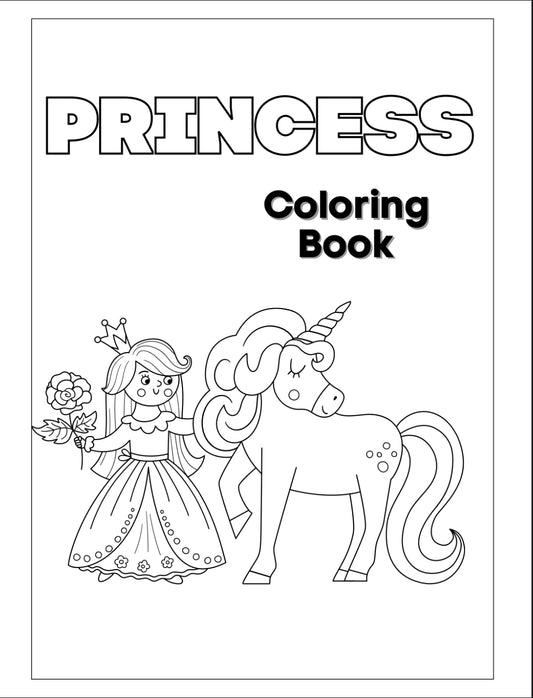 Princess Coloring Book-Digital File