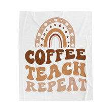 Load image into Gallery viewer, Plush Blanket | Coffee Teach Repeat
