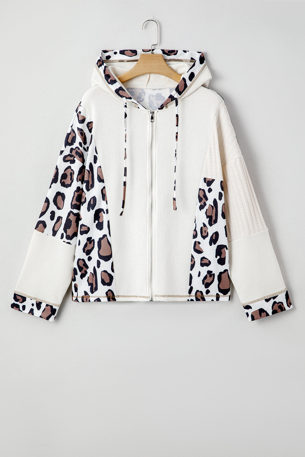 Oversized Leopard Zip Up Hoodie