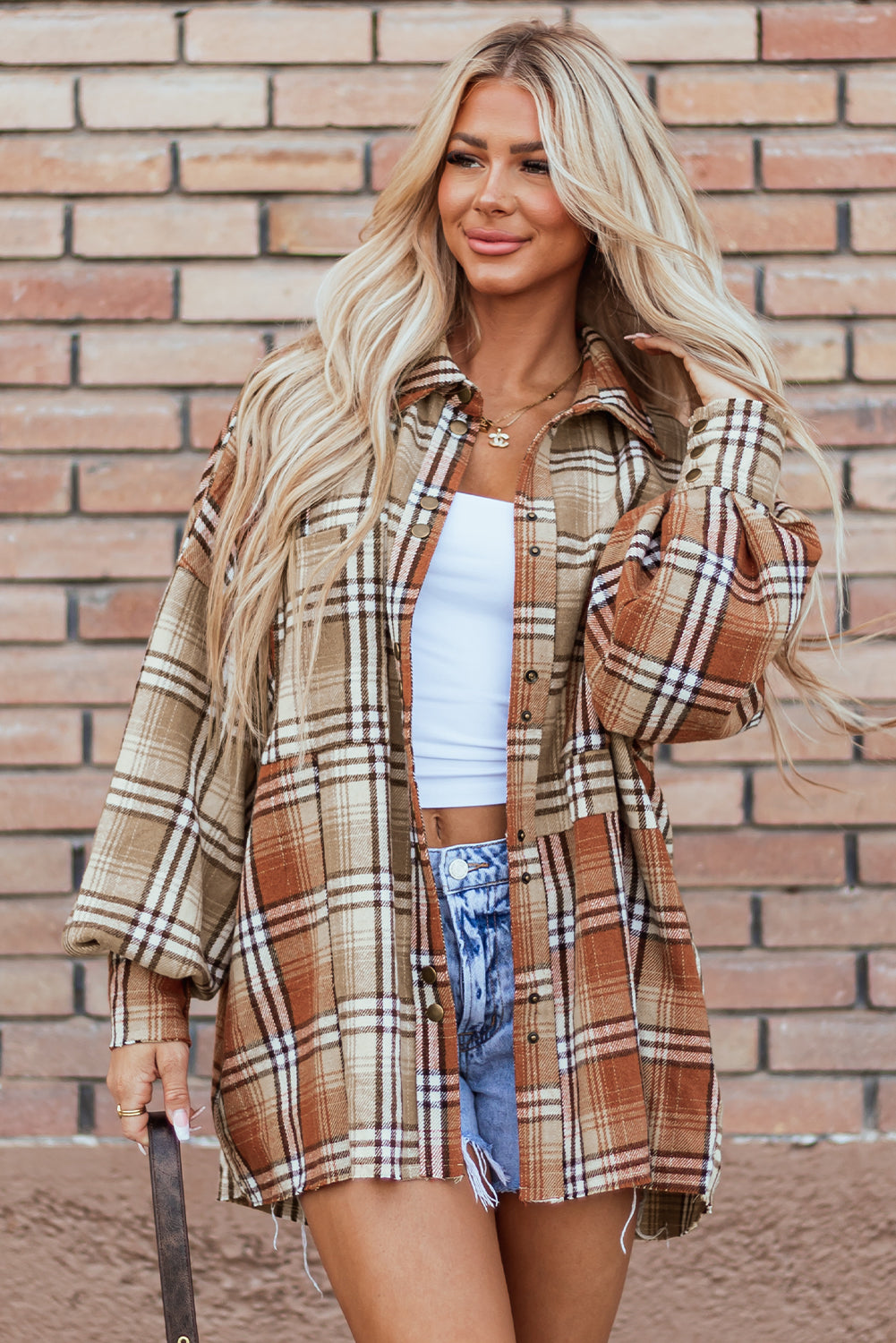Khaki Plaid Patchwork