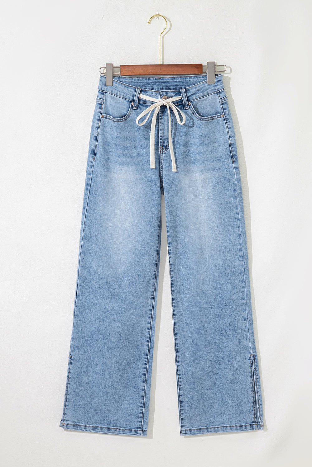 High Rise Drawstring Casual Jeans