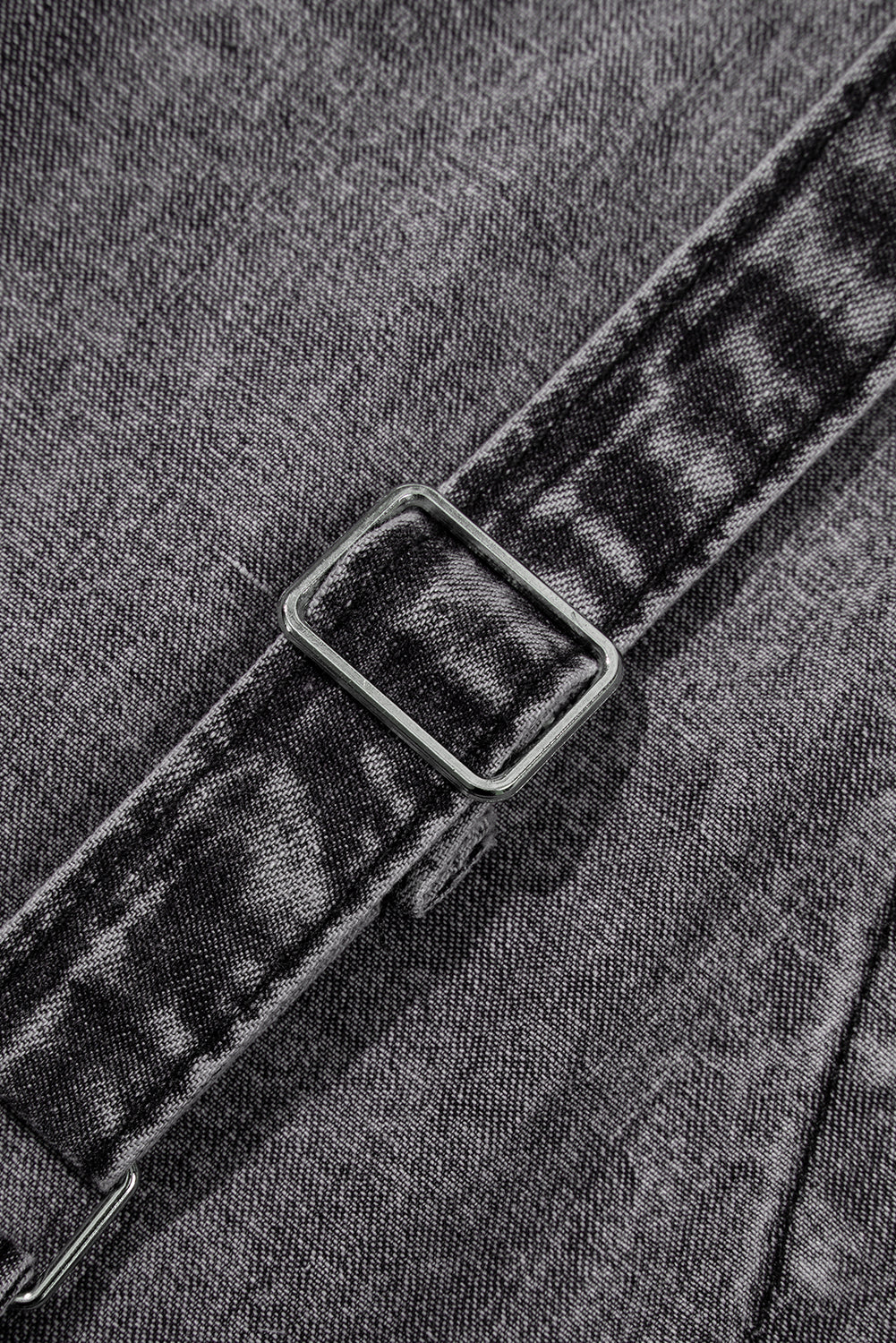 Light Wash Frayed Exposed Seam Wide Leg Denim Overall