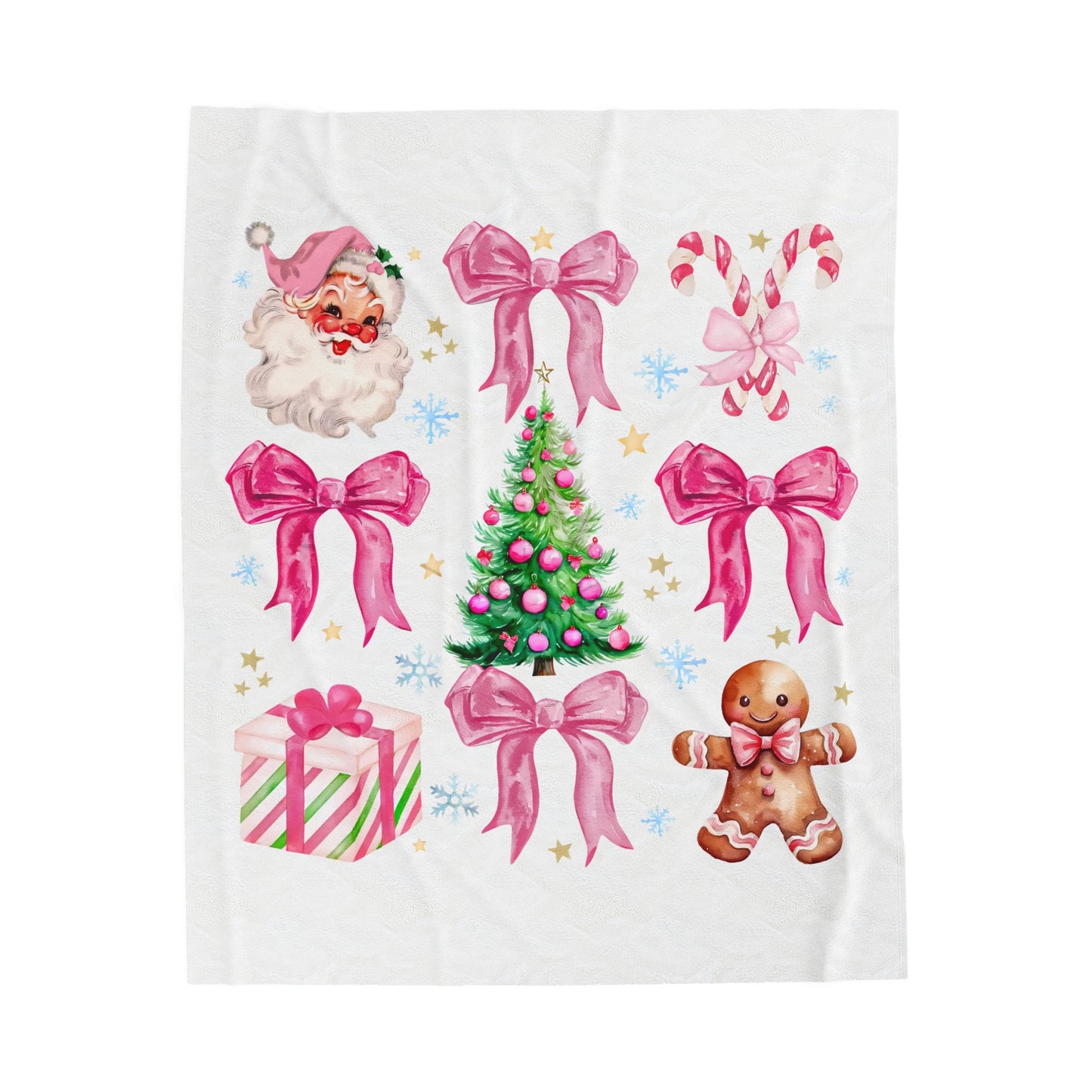 Plush Blanket | Pink Holiday Christmas