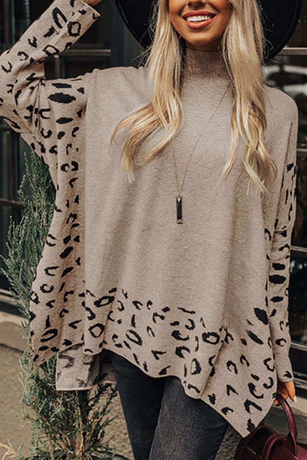 Leopard Mock Sweater