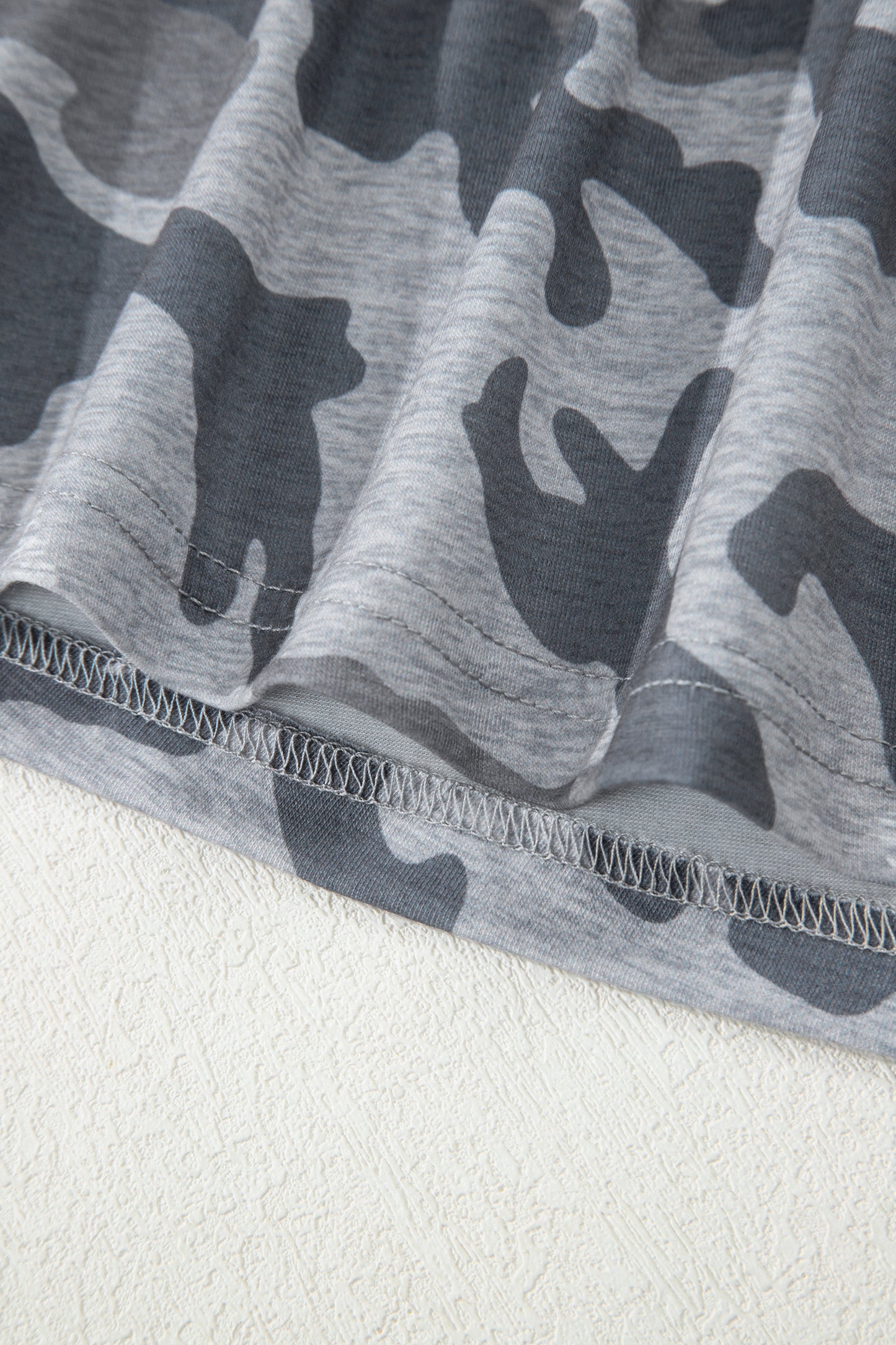 Camouflage Print Round Neck T Shirt