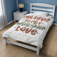 Load image into Gallery viewer, Plush Blanket | Believe, Trust,Worship,Love
