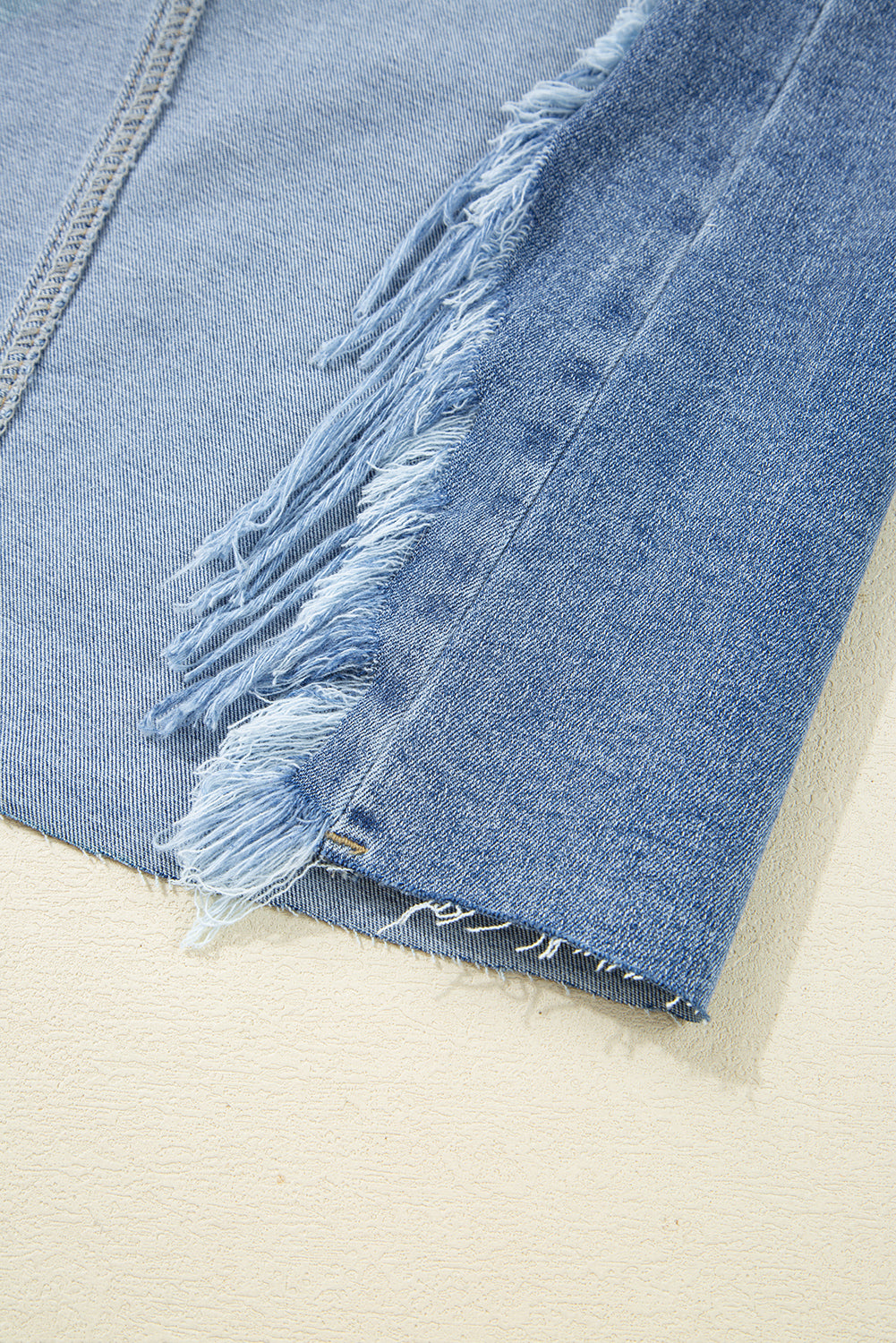 Distressed Denim Midi Skirt