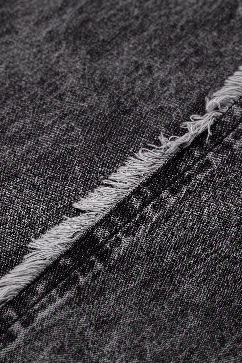 Light Wash Frayed Exposed Seam Wide Leg Denim Overall