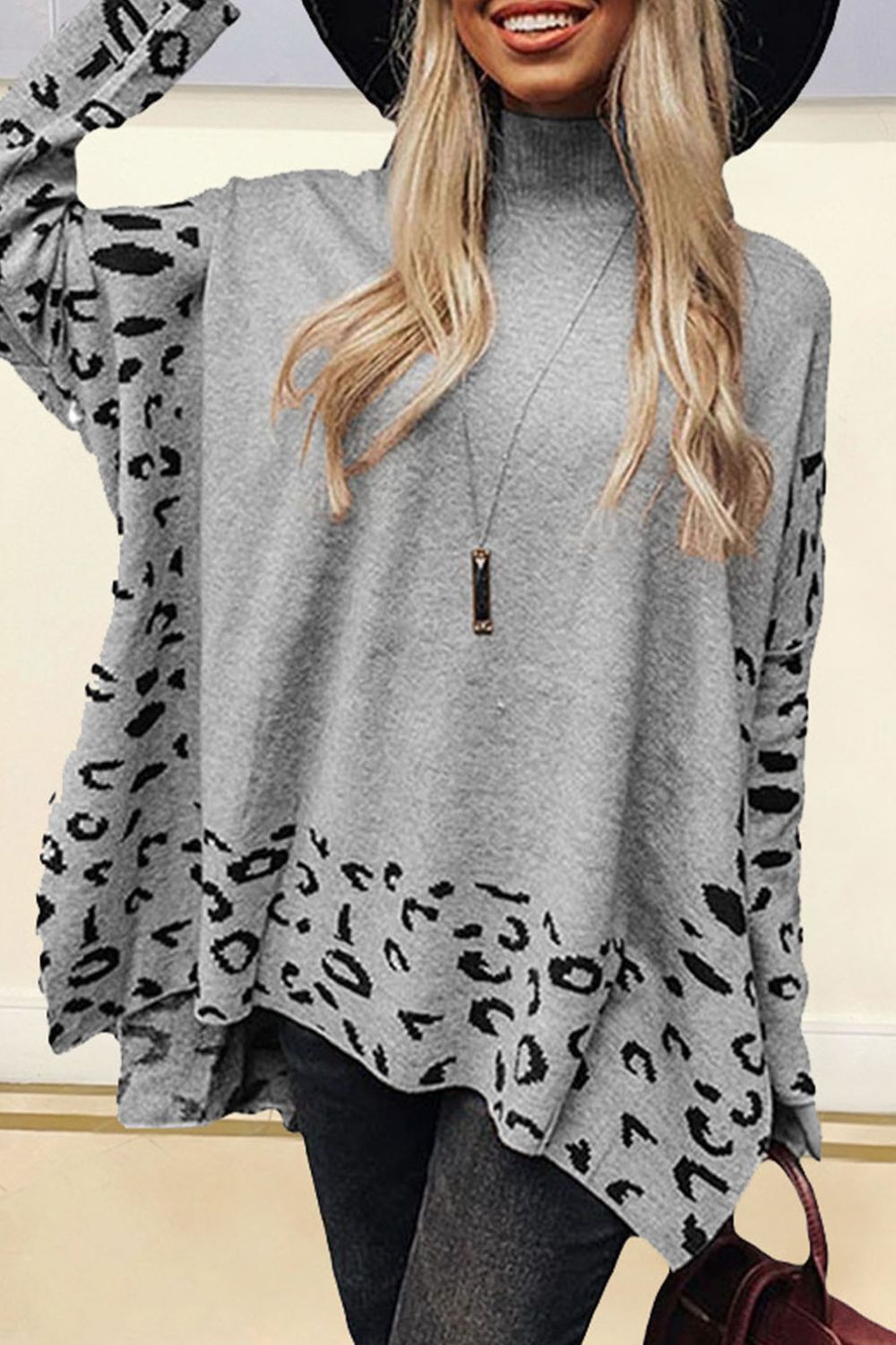 Leopard Mock Sweater