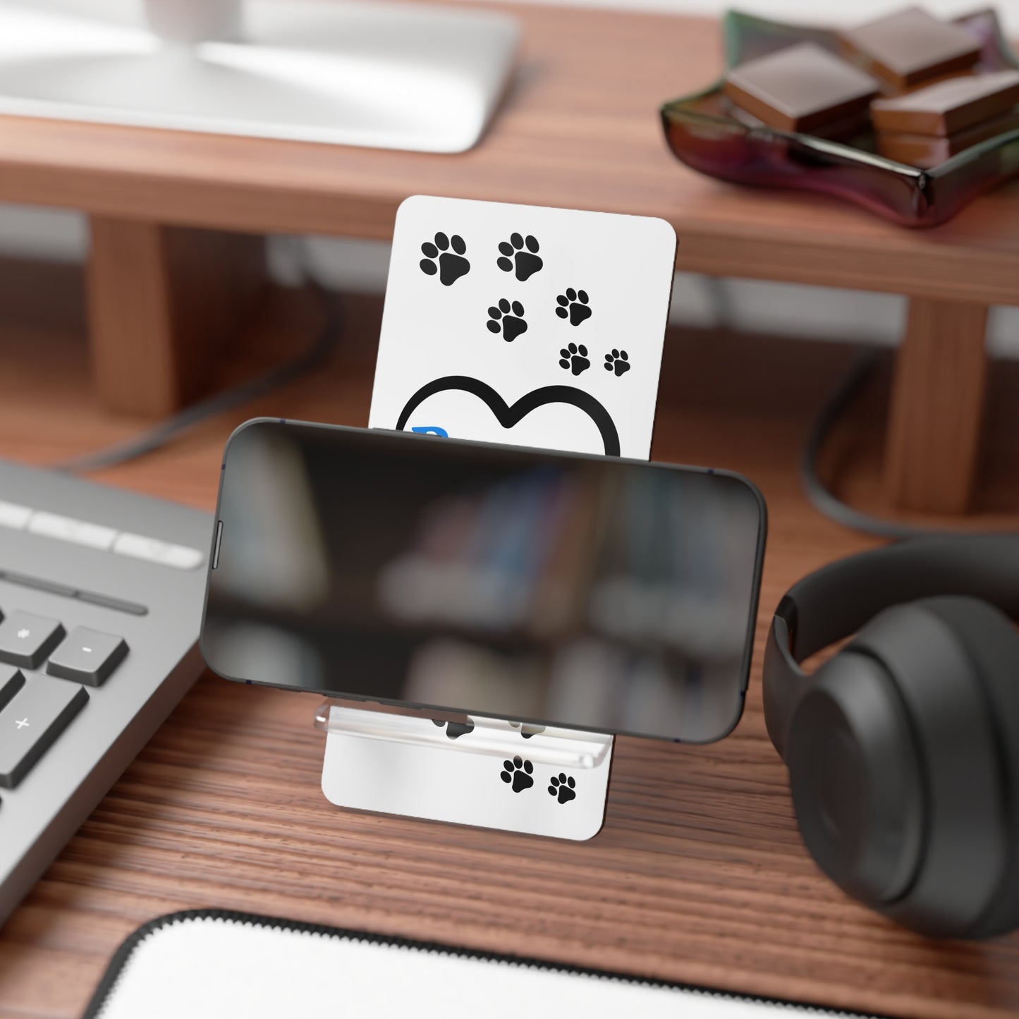 Phone Display Stand | Heart Paws Custom Pet Name