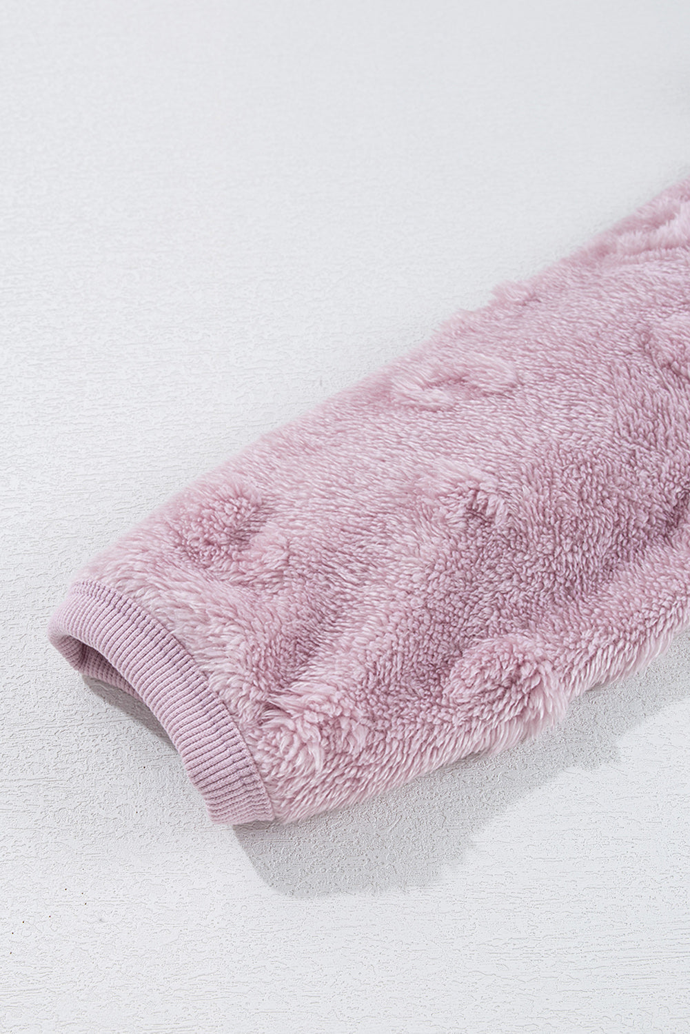 Light Grey Textured Leopard Fleece Loose Two Piece Lounge Set