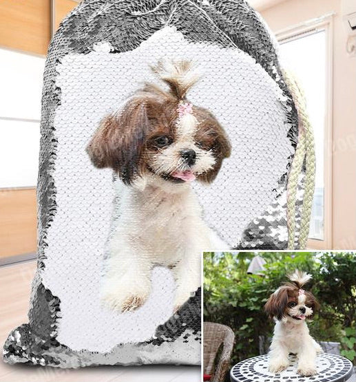 Pet Photo Sequin Backpack