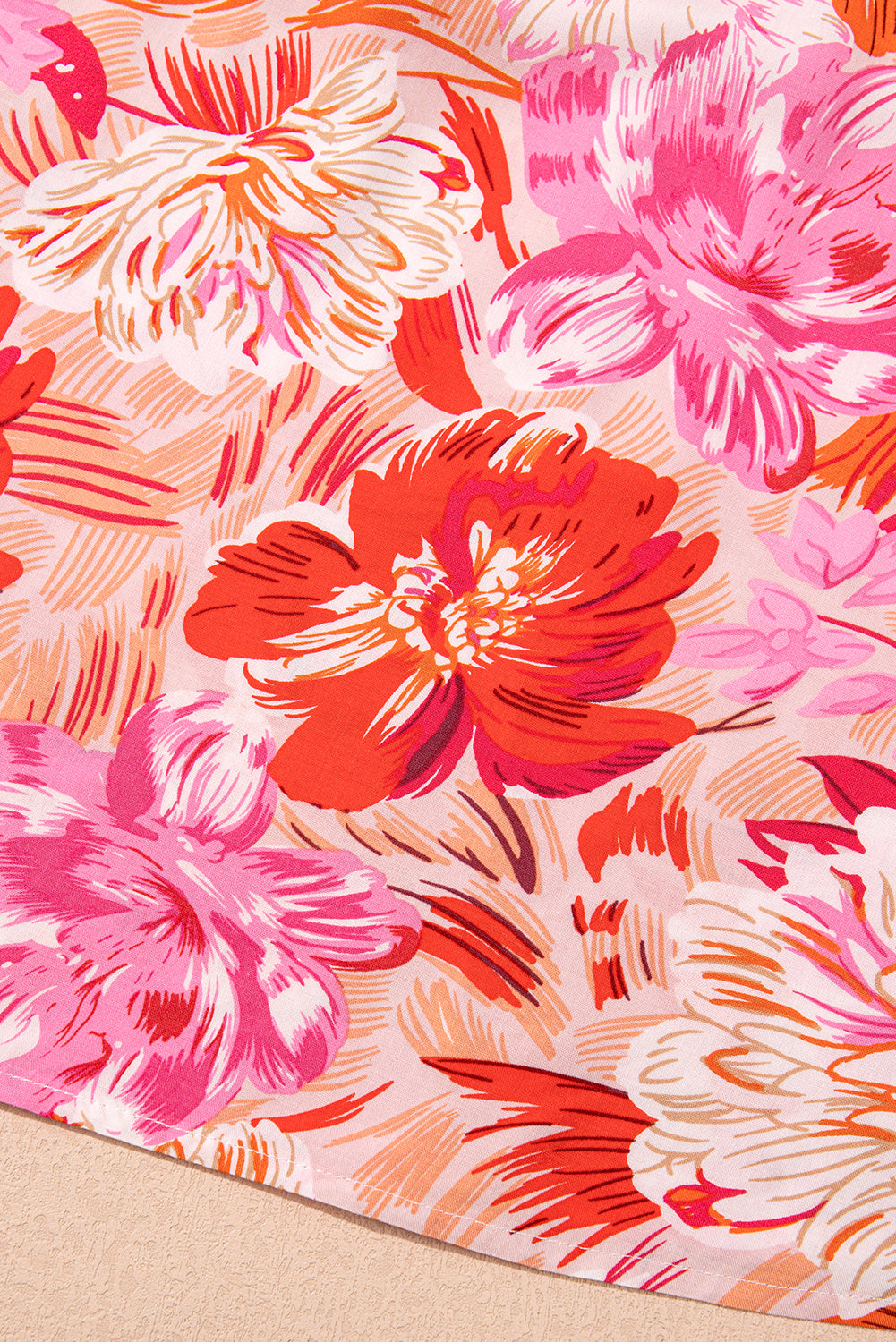 Floral Spaghetti Strap Surplice Neck Shirred Waist Mini Dress