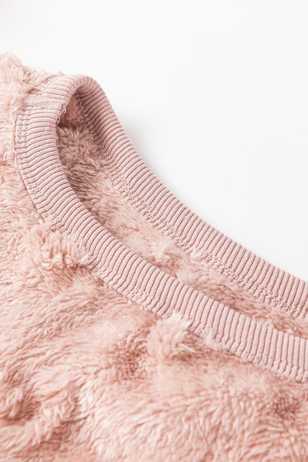 Light Grey Textured Leopard Fleece Loose Two Piece Lounge Set