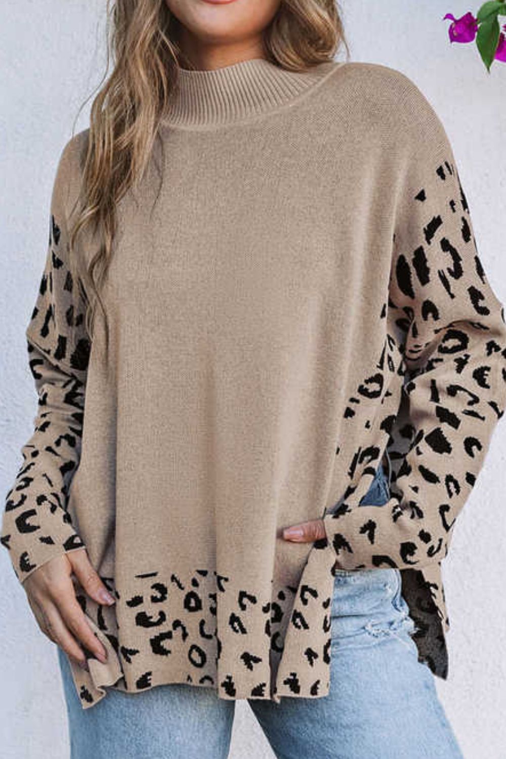 Leopard Mock Sweater