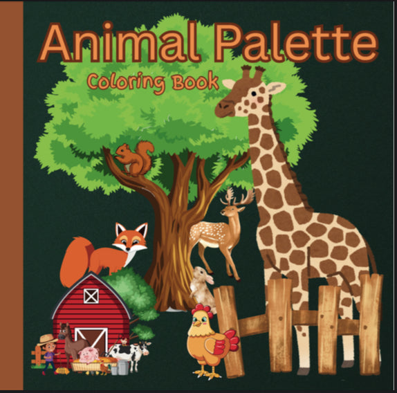 Animal Palette Coloring Book -Digital File