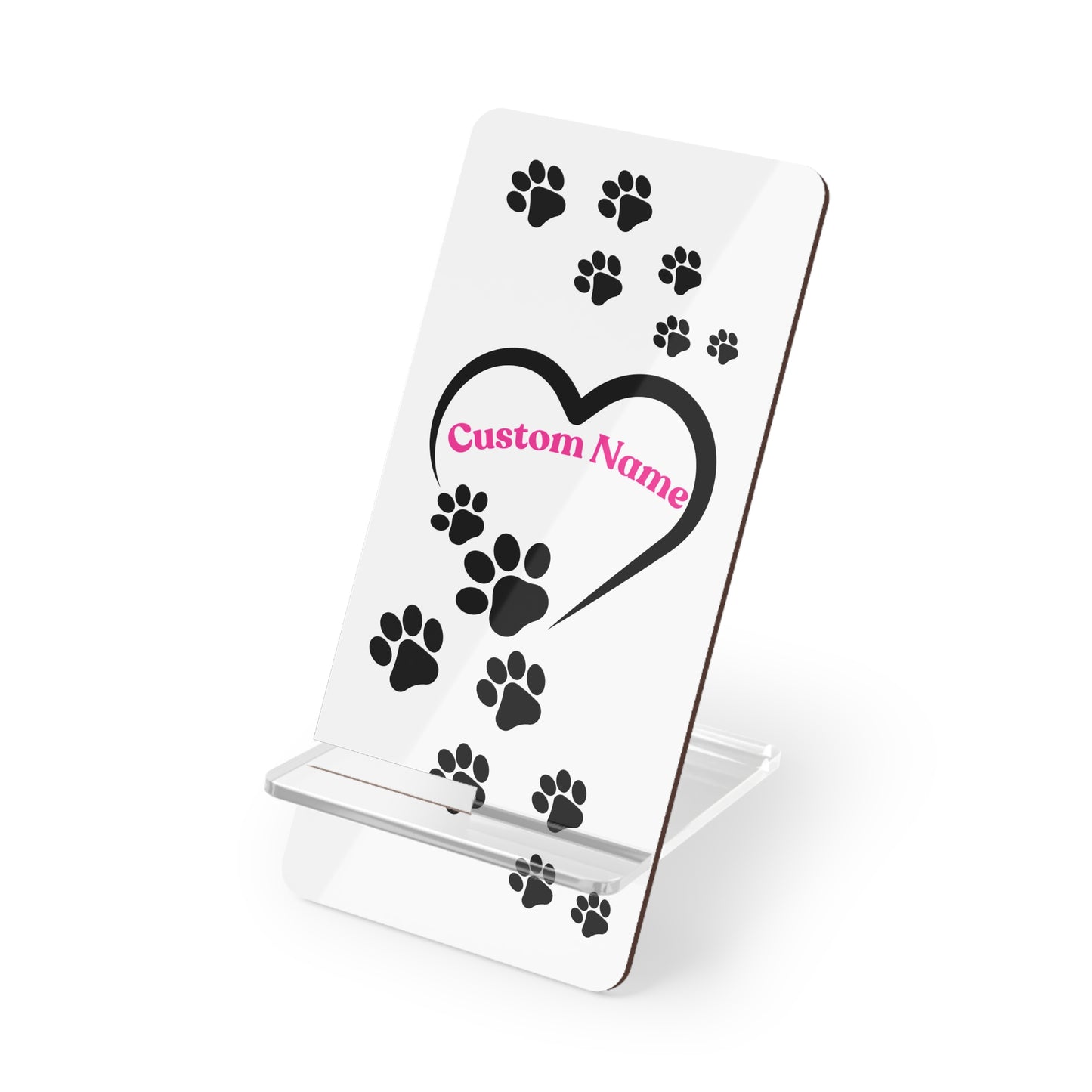 Phone Display Stand | Heart Paws Custom Pet Name