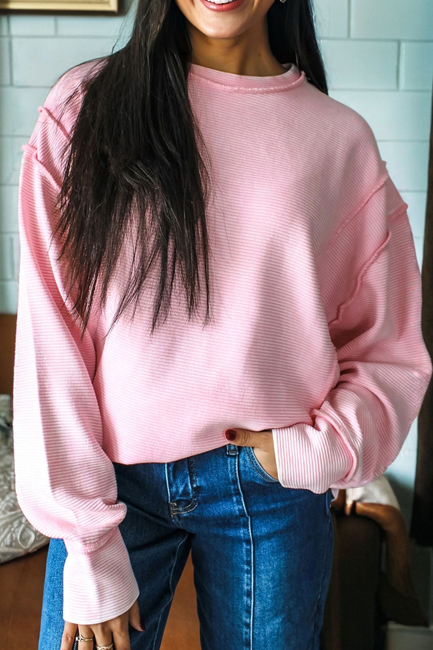 Pink Long Sleeve Top