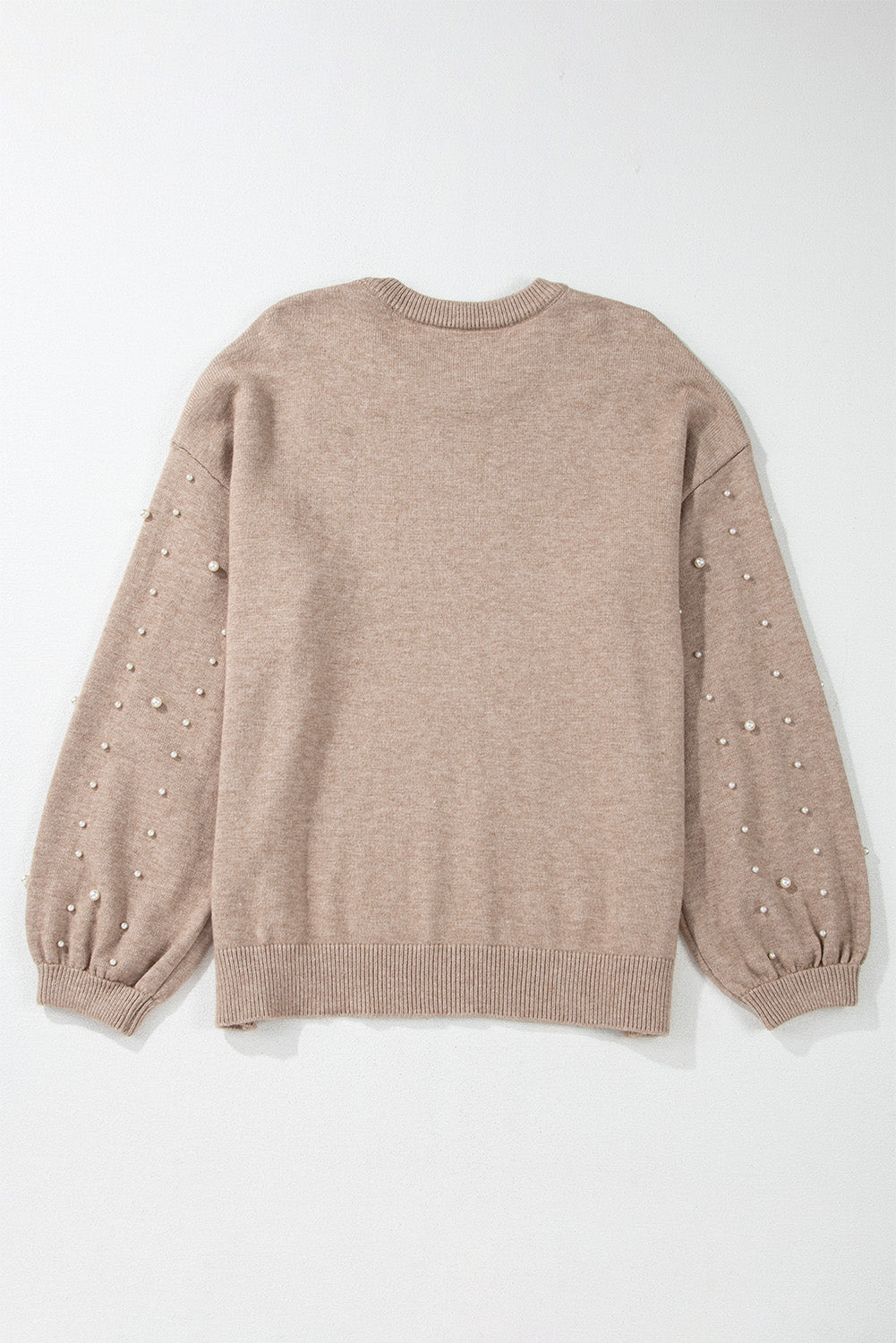 Pearled Drop Shoulder Plus Size Sweater