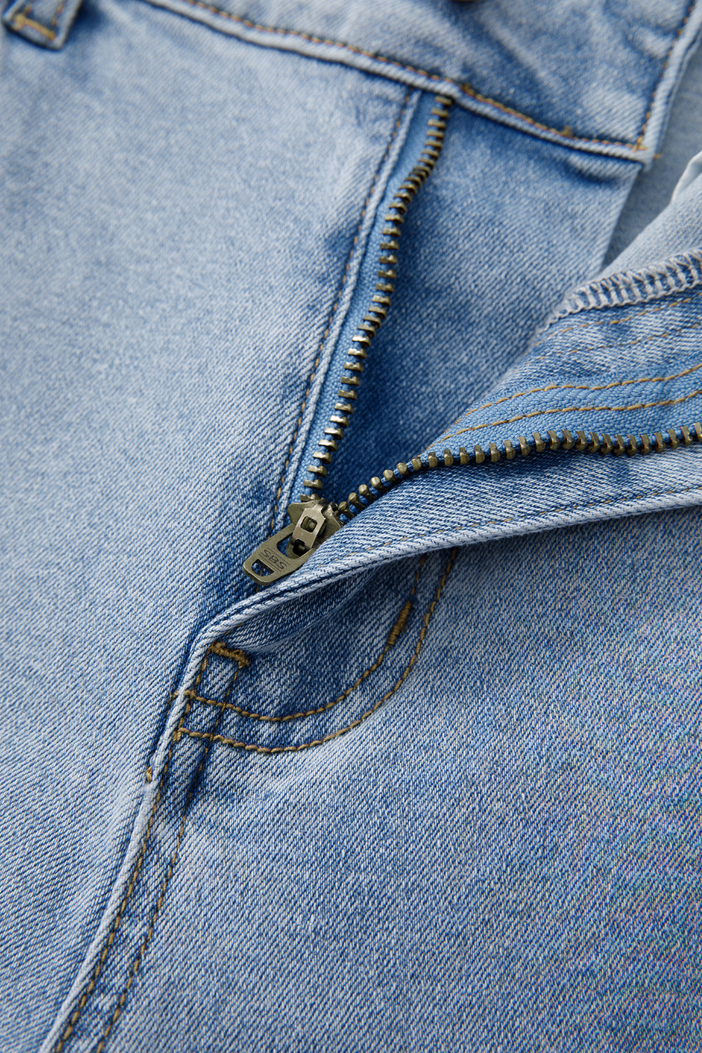 Beau Blue Bowknot Decor Boyfriend Cargo Jeans