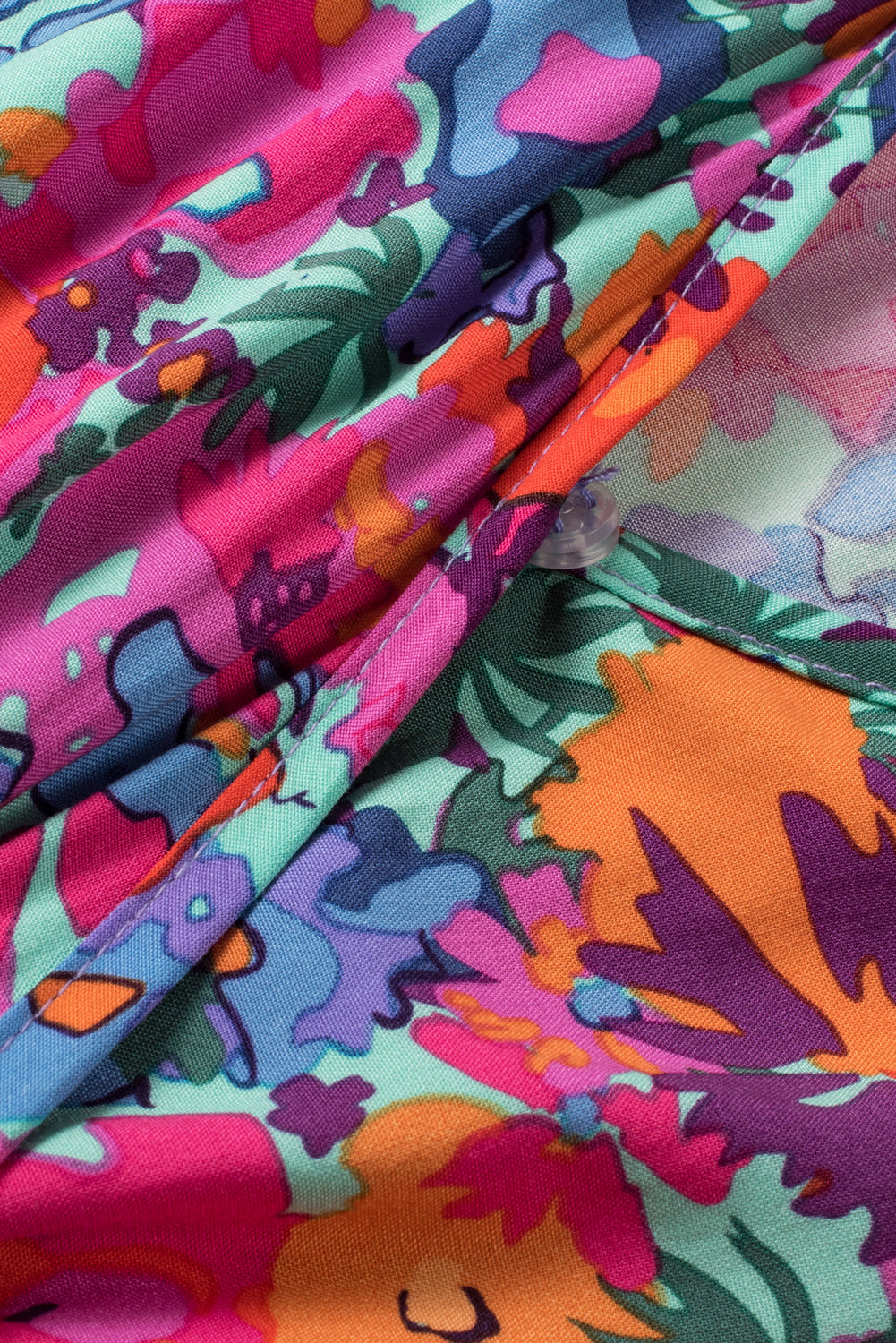 Floral Print V Neck Wrap Split Maxi Dress