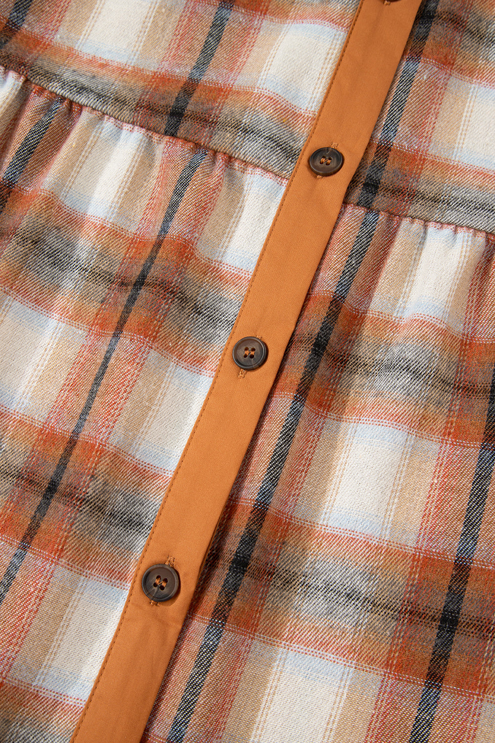 Ruffle Plaid Shirt Dress