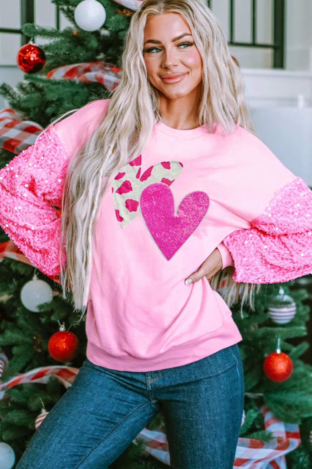 Sequin Heart Sweatshirt